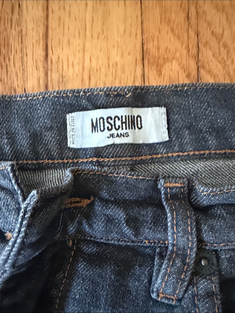 Moschino High-Rise Dark Blue Denim Jeans